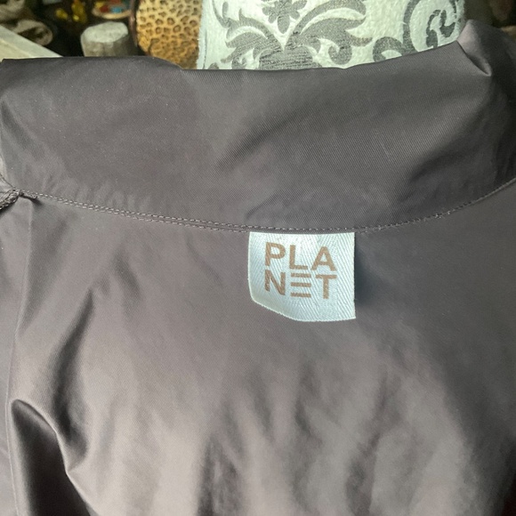 PLANET by Lauren G. Nylon Cropped Asymmetrical Brown Jacket - Picture 6 of 16